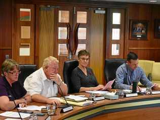 DISCUSSION: Deputy Mayor Jan Chambers, Cr Peter Flynn, Cr Puddy Chandler and Cr David Schefe in the council chamber. Picture: Christian Berechree