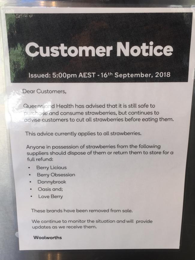 Many supermarkets are warning customers of the contamination. Picture: Supplied