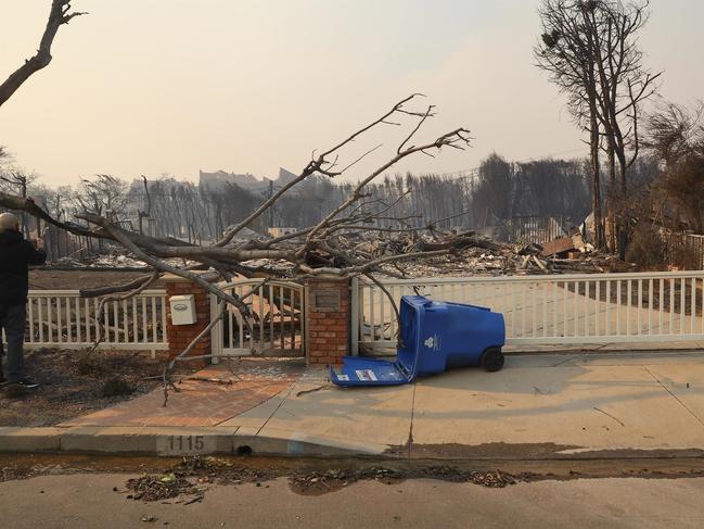 John Goodman’s home lies in ashes. Picture: BACKGRID Australia