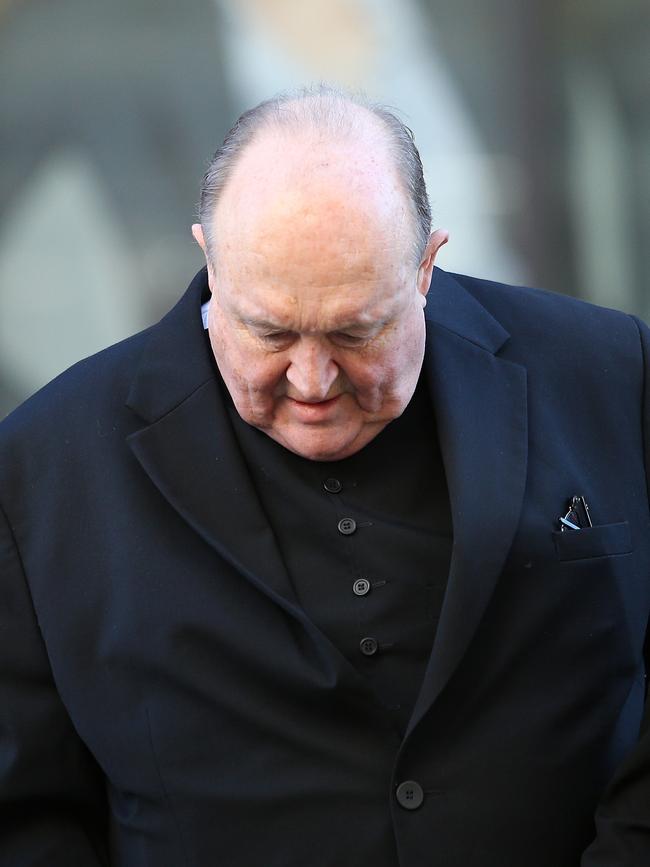 Archbishop Philip Wilson arrives at Newcastle Local Court. Picture: Peter Lorimer