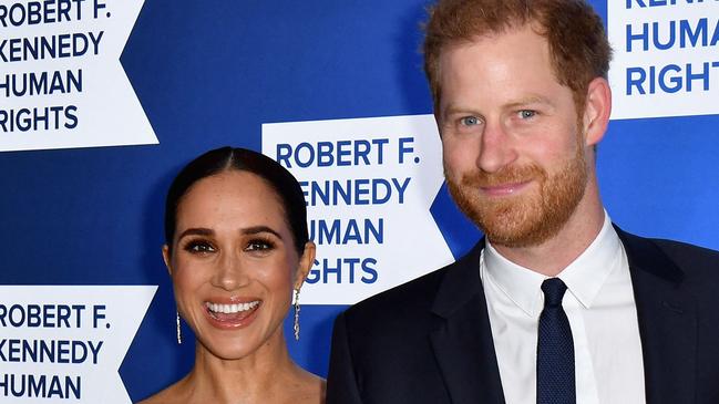 Prince Harry, Duke of Sussex, and Meghan, Duchess of Sussex, arrive at the 2022 Robert F. Kennedy Human Rights Ripple of Hope Award Gala at the Hilton Midtown in New York on December 6, 2022. (Photo by ANGELA WEISS / AFP)