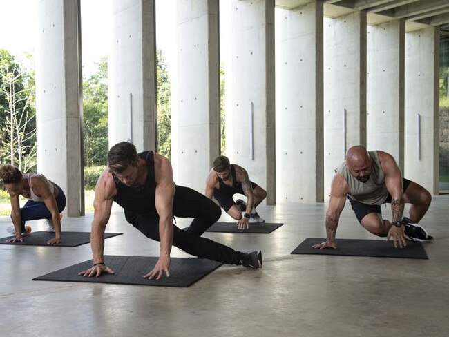 No equipment is needed for Hemsworth’s workouts.