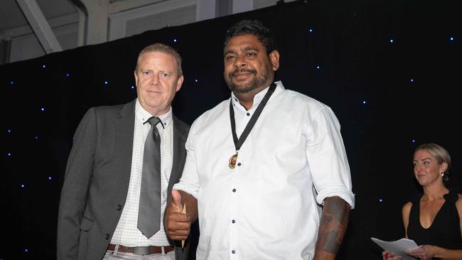 Mathias Liddy won the men's Division 2 leading goal kicker at the 2022-23 NTFL Nichols Medal night. Picture: Pema Tamang Pakhrin