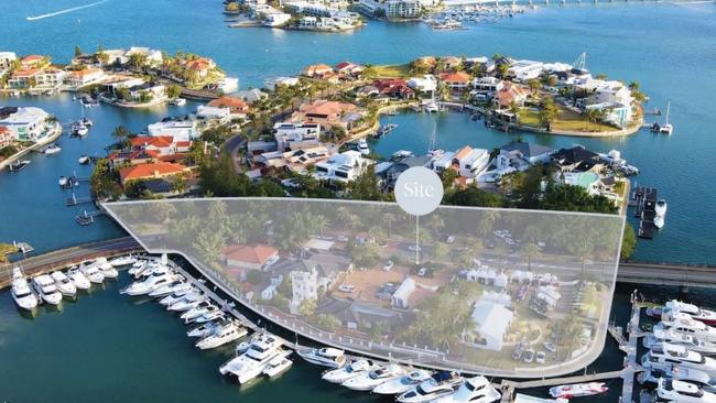 The 9193 sqm site planned for redevelopment for a new neighbourhood centre at Sovereign Islands at Paradise Point on the Gold Coast.