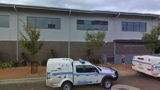 A 25-year-old man was taken to Griffith Police Station after he allegedly stole two cars and a bank card. Picture: Google