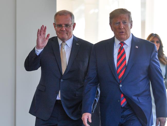 Prime Minister Scott Morrison with former United States President Donald Trump in 2019. Picture: AFP