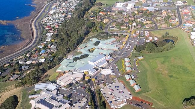 Aerial image of the North-West regional hospital in Burnie, Tasmania. PHOTO: Gary McArthur