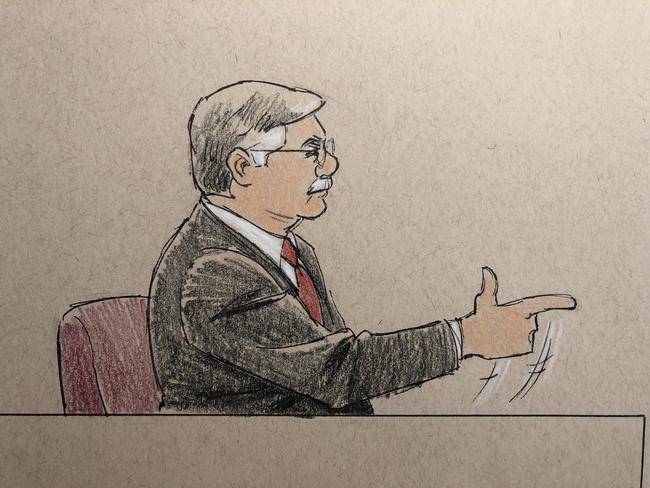 A courtroom sketch depicting Emanuel Kapelsohn. Picture: Cedric Hohnstadt