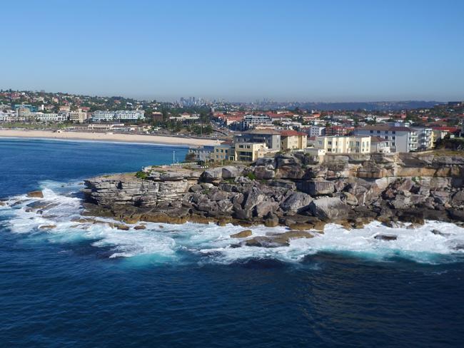 An aerial view over Bondi Beach, 16th November, 2016. Picture: Joshua Hulm