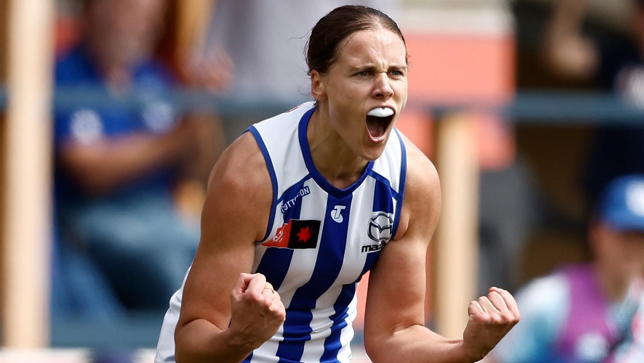 Jasmine Garner isn’t bothered by a lack of recognition from the umpires in Monday night’s AFLW best and fairest medal count. Picture: Michael Willson / Getty Images