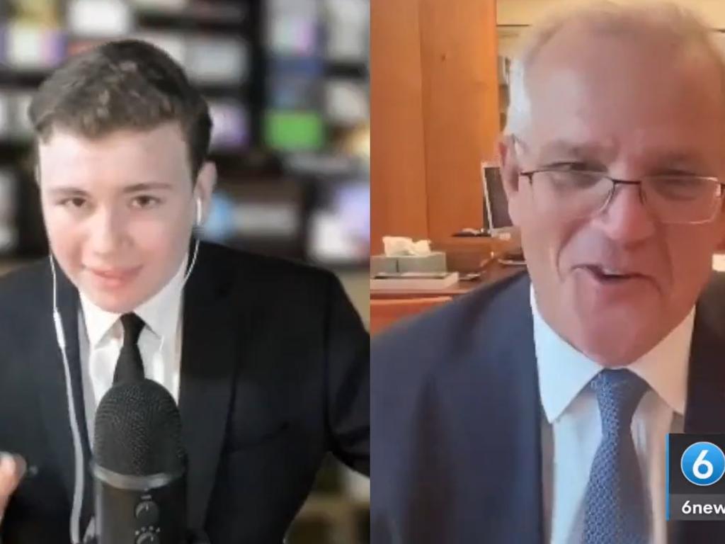 Prime Minister Scott Morrison has clashed with a teenager in a tense interview ahead of the federal election. Image: 6 News