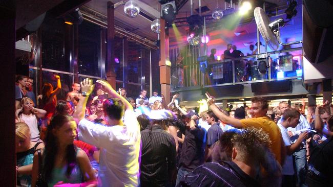 Dancers on the dance floor at the The Drink nightclub in Surfers Paradise in 2004.