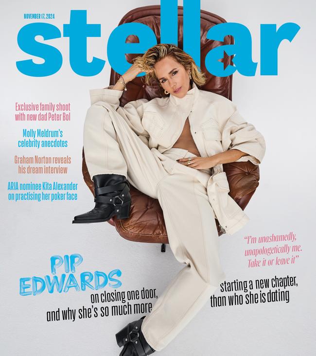 Pip Edwards is on the cover of Stellar, out on Sunday. Picture: Steven Chee for Stellar