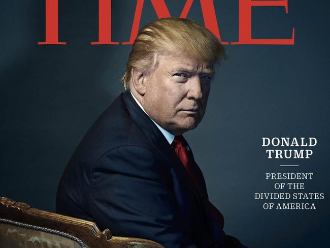 (FILES): This file photo obtained December 7, 2016 courtesy of TIME shows then US president-elect Donald Trump as Person of the Year cover. US President Donald Trump on Friday, November 24, 2017 said he turned down being named Time's "Person of the Year" after the magazine asked him for an interview and photo shoot but did not confirm he would be chosen. He tweeted: "Time Magazine called to say that I was PROBABLY going to be named 'Man (Person) of the Year,' like last year, but I would have to agree to an interview and a major photo shoot. "I said probably is no good and took a pass. Thanks anyway!" The magazine confers the distinction on a person who "for better or for worse... has done the most to influence the events of the year." Trump was named the magazine's 2016 "Person of the Year" following his election, in an edition which carried the title "President of the Divided States of America." / AFP PHOTO / TIME Inc. / Nadav KANDER / RESTRICTED TO EDITORIAL USE / MANDATORY CREDIT: " AFP PHOTO / TIME , Inc. / Nadav Kander / NO MARKETING / NO ADVERTISING CAMPAIGNS / DISTRIBUTED AS A SERVICE TO CLIENTS