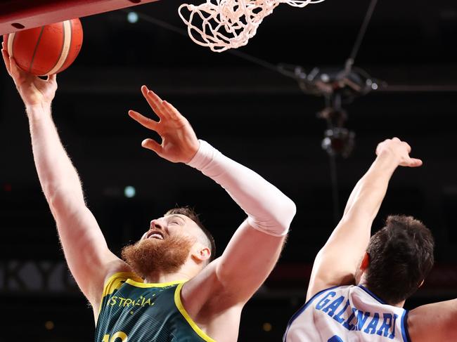 Aron Baynes faces an uncertain future. Picture: Gregory Shamus/Getty Images