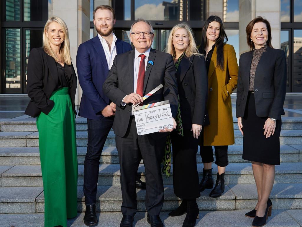 From left to right: CEO Screenwest Rikki Lea Bestall; Head of Scripted, Warner Bros. International Television Production Australia Hamish Lewis; Hon David Templeman Minister for Culture and the Arts; Executive Director, BINGE Alison Hurbert-Burns; Set Up Director Stevie Cruz-Martin; and Acting Director General, DLGSC Erin Gauntlett. Picture: Liang Xu/BINGE