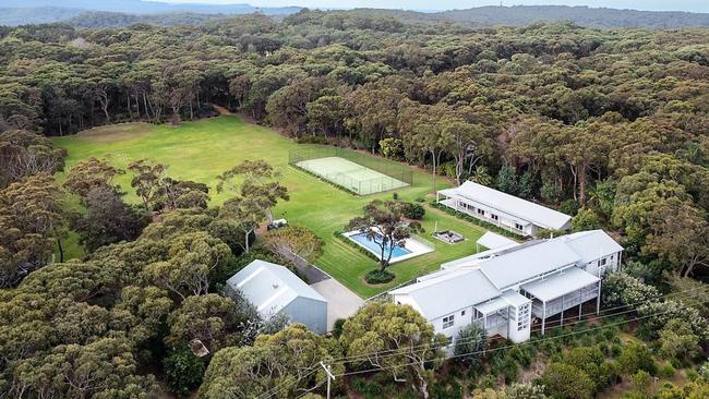 The 2.76ha property, featuring a magnesium swimming pool, tennis court and viewing deck, is surrounded by the Bouddi National Park. Picture: realestate.com.au