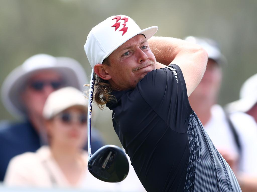 Cameron Smith unleashes a drive during round one of the Queensland PGA Championship at Nudgee Picture: Chris Hyde/Getty Images