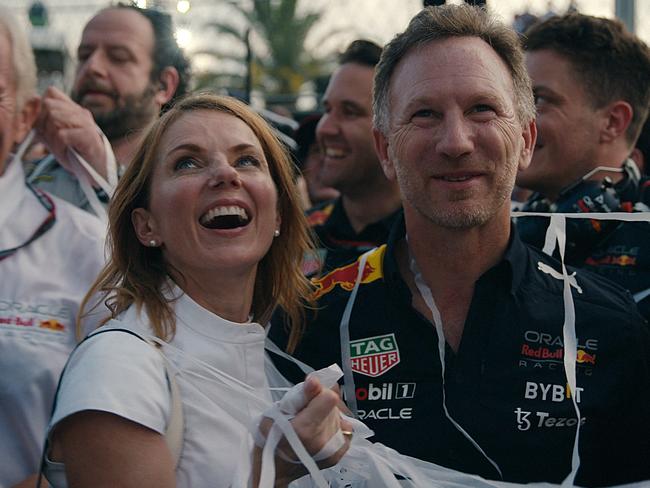 Geri Halliwell and Christian Horner in Formula 1 Drive to Survive Season 7. Picture: Netflix © 2025