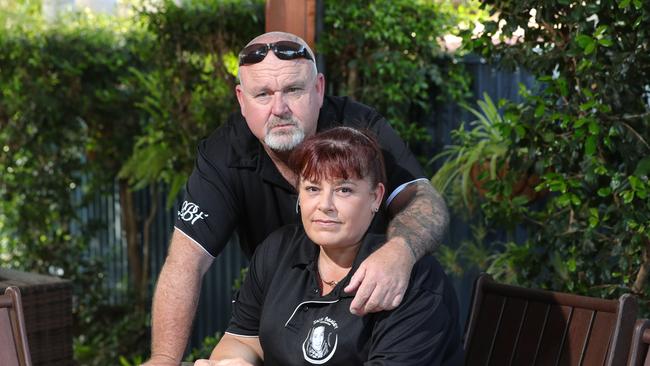 Brett Beasley and Belinda Beasley at home talking about how they are coping one year on from their son Jack Beasely's stabbing death in Surfers Paradise..Picture Glenn Hampson