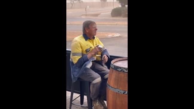 Legend drinks beer in 125km/h wind