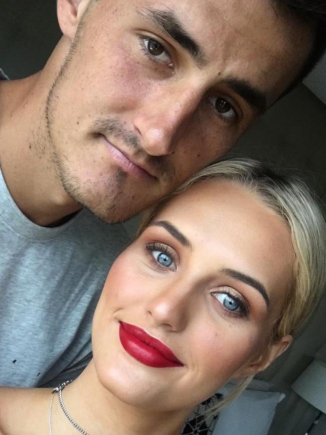 Bernard Tomic with his girlfriend Emma Blake-Hahnel. Picture: Instagram