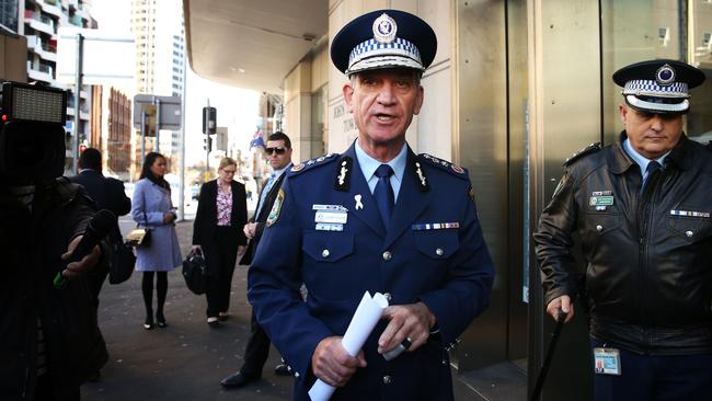 Former NSW Police Commissioner Andrew Scipione arrives to give evidence at the Sydney siege inquest. in August 2016. Picture: John Feder.