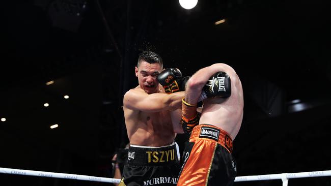 Jeff Horn vs. Tim Tszyu at Queensland Country Bank Stadium. Picture: Alix Sweeney