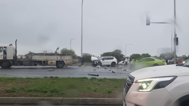 The scene of the serious crash on the Southern Expressway in Huntfield Heights. Picture: Facebook/Megan Paterson