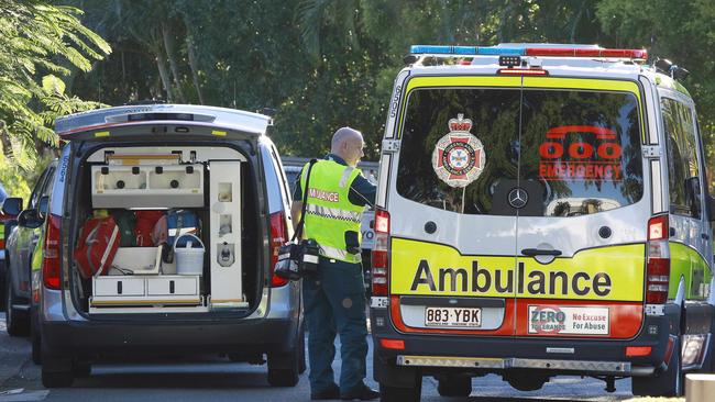 Ambulances and removal trucks leave the Earle Haven retirement complex on Thursday. Picture: Tertius Pickard