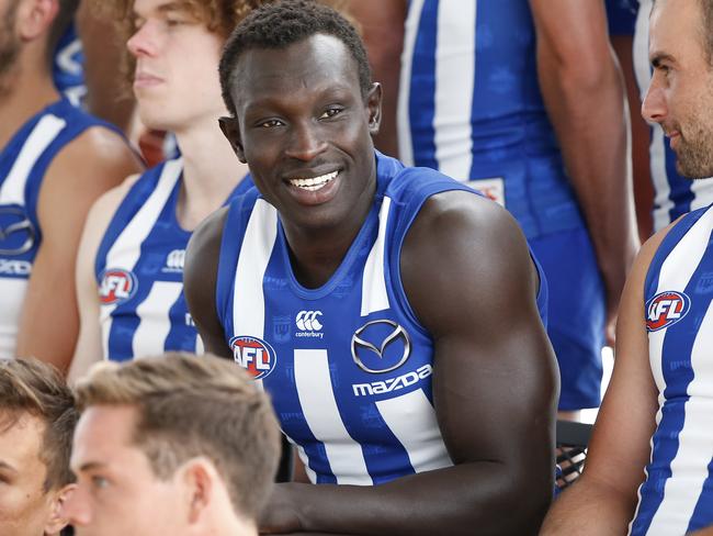 North Melbourne team photo. Majak Daw returns to the line up.    Picture: David Caird