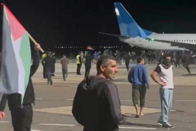 Dozens of protesters broke through doors and barriers at Makhachkala airport