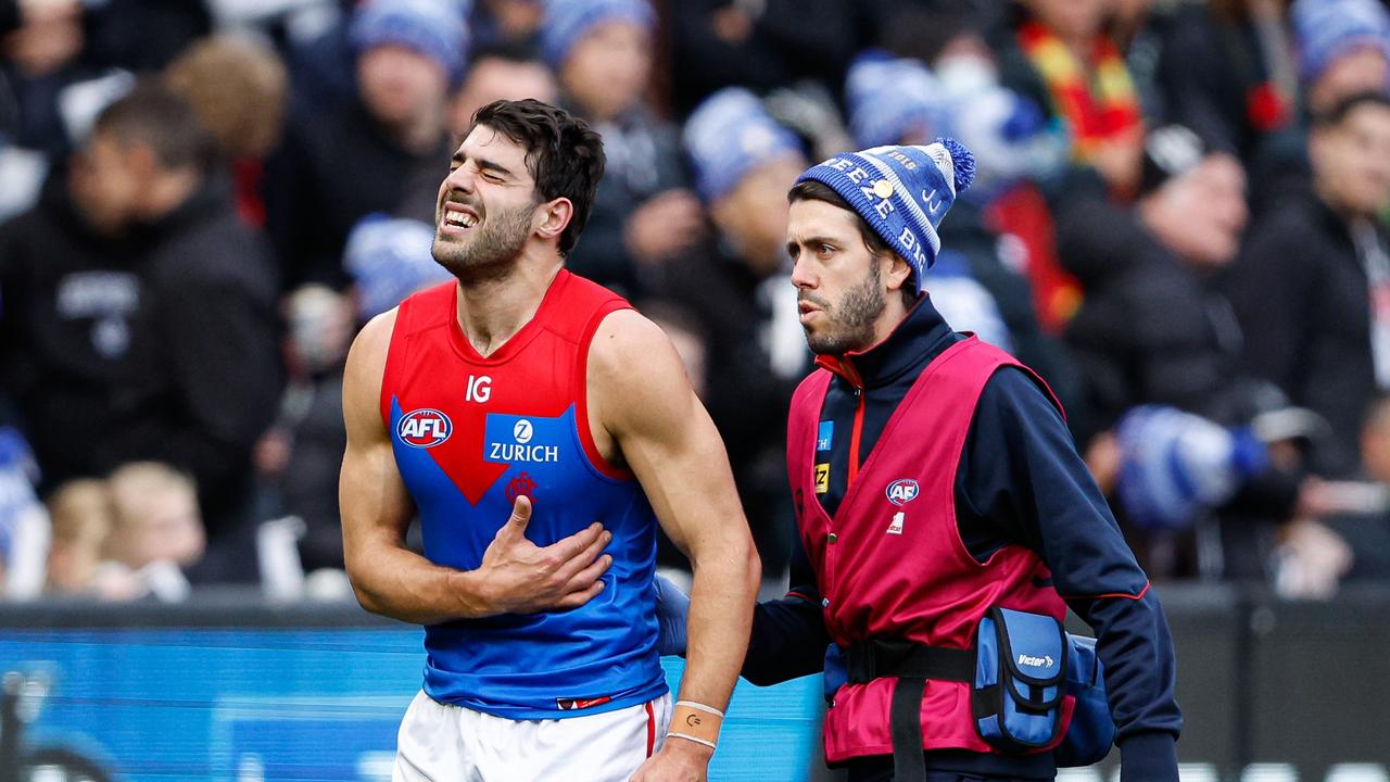 Christian Petracca is set for a long stint on the sidelines. (Photo by Dylan Burns/AFL Photos via Getty Images)