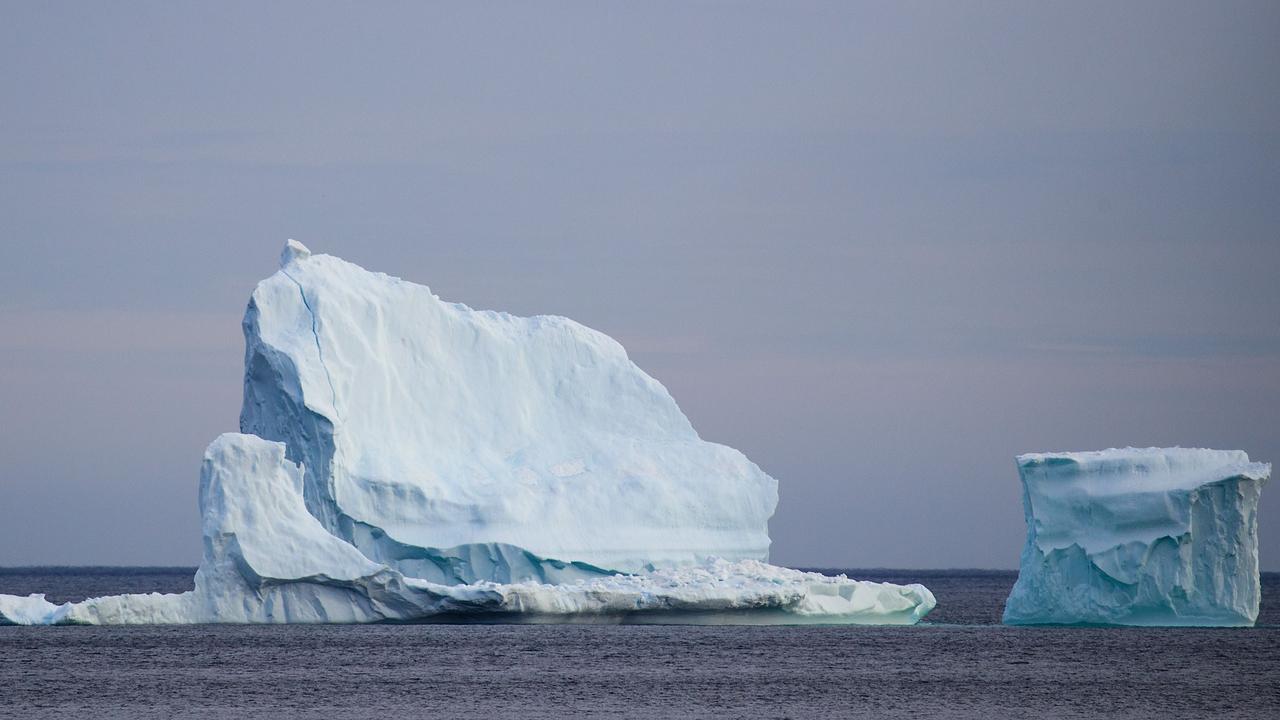 A large iceberg floats in the Atlantic Ocean on April 26, 2017 off the coast of Ferryland, Newfoundland, Canada. Global warming could be making Greenland's ice sheet melt faster. Picture: Drew Angerer/Getty Images/AFP