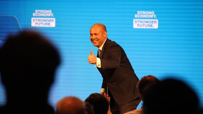 Treasurer Josh Frydenberg awkwardly admitted his reception at Sunday’s campaign launch was better than any he was receiving in his own electorate, where he is tipped to lose his seat. Picture: Jason Edwards