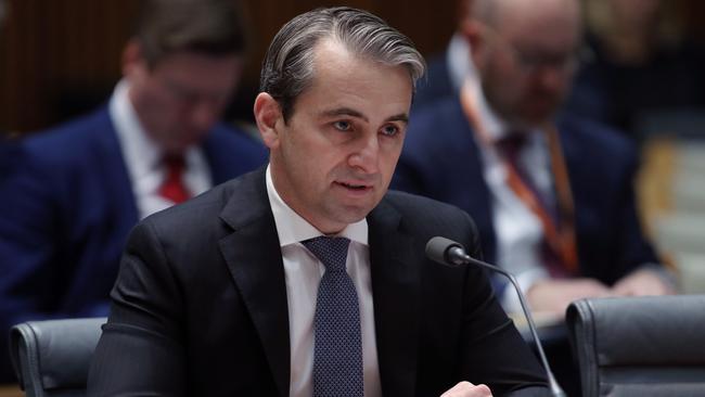 Matt Comyn, CEO of the Commonwealth Bank during a public hearing at Parliament House in Canberra. Picture: Gary Ramage
