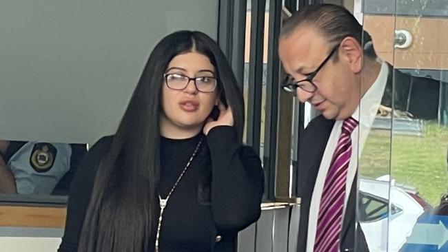 Natasha Hadwan was sentenced in Sutherland Local Court after she supplied cocaine to a customer as part of a dial-a-dealer operation in Kirrawee. She is pictured with lawyer her Elias Tabchouri. Picture: Ashleigh Tullis