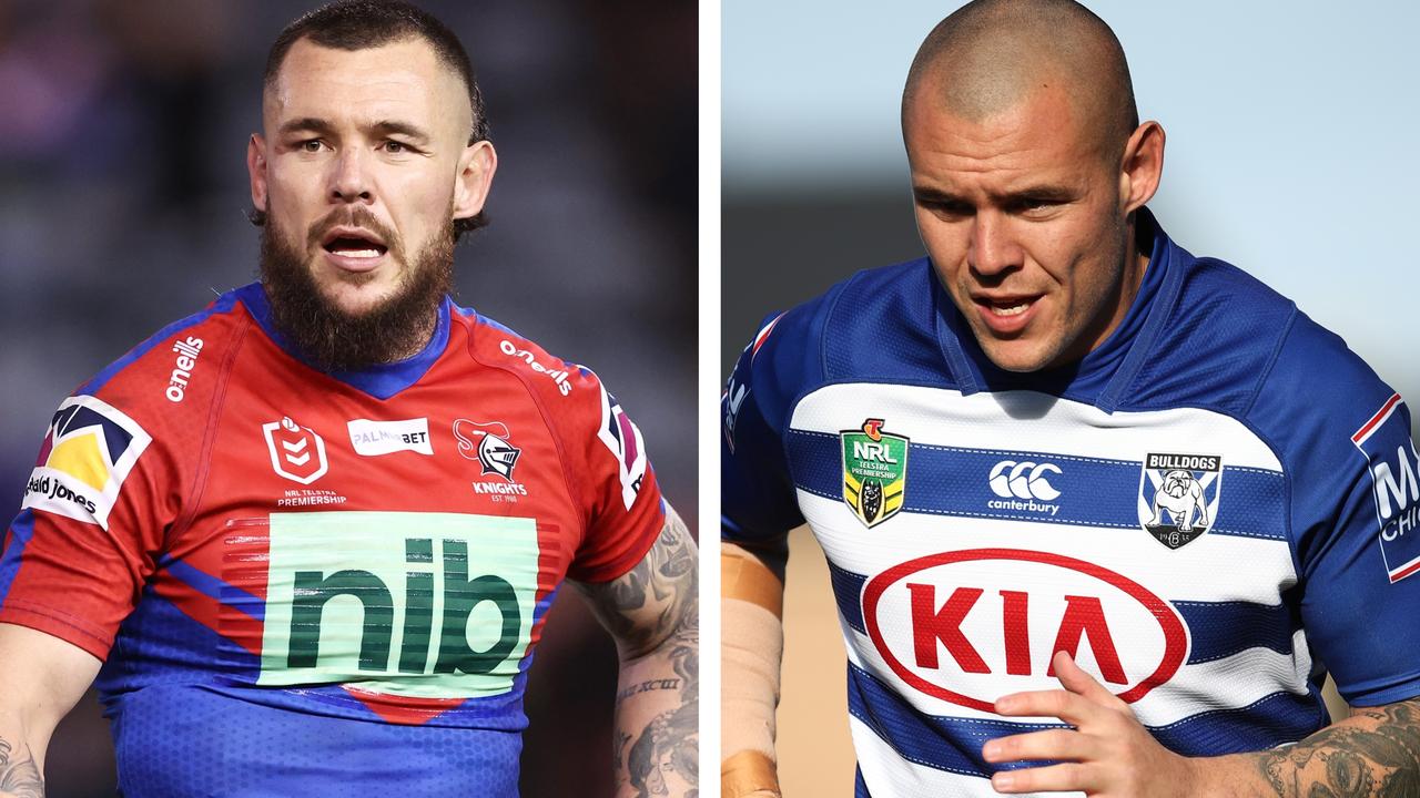 David Klemmer at Knights and during his Bulldogs days.