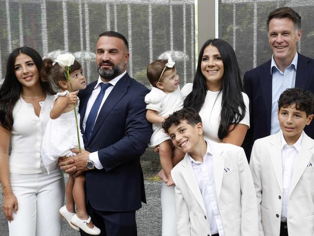 FEBRUARY 1, 2025: The Abdallah's and the Premier of NSW Chris Minns at the Steps for Forgiveness event, The Botanical Gardens, Sydney.Picture: Damian Shaw