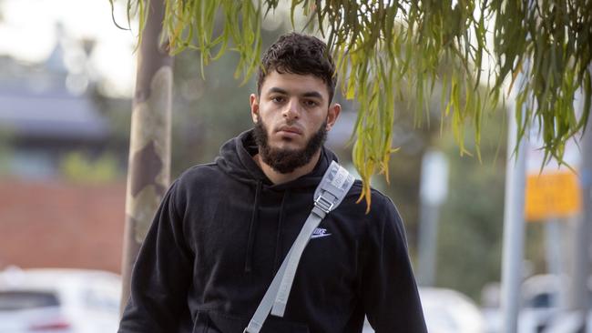 Ibrahim Benbrika - the son of notorious terrorist Abdul Nacer Benbrika - at Broadmeadows Magistrates Court on Tuesday appearing before the court on firearms charges. Picture: Liam Mendes