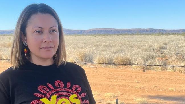 Yes campaigner Jade Ritchie surveys the empty campsite outside Alice Springs where a successful youth justice program once ran. Picture: Supplied