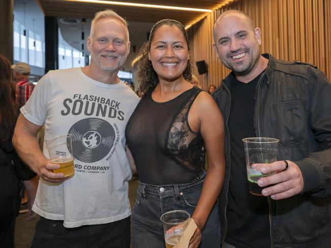 Roxette in Concert 2025 - Joakim Karlsson, Tais Galli and Pontus Gustafsson at MyState Bank Arena. Picture: Caroline Tan