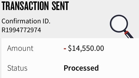 He lost $14,550 in the scam. Picture: Supplied