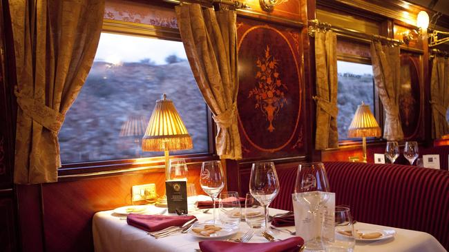 Salon on Al Andalus luxury train in Spain.