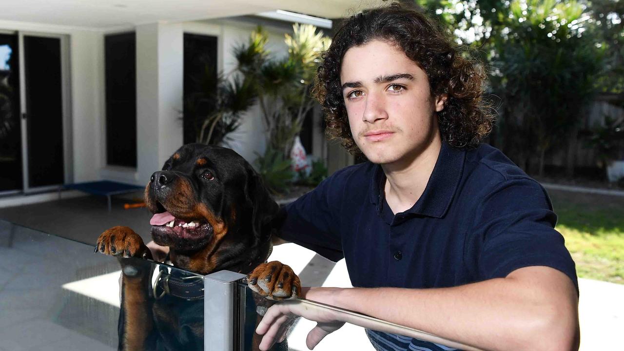 High school student at home during his suspension. Photo: Patrick Woods.