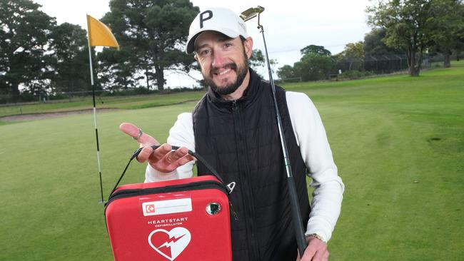 Clifton Springs Golf Club pro Daniel Materazzo used a defibrillator to save a man’s life at the course. Picture: Mark Wilson