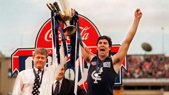 David Parkin (left) took three different clubs to finals, and enjoyed the ultimate success with Carlton in 1995.