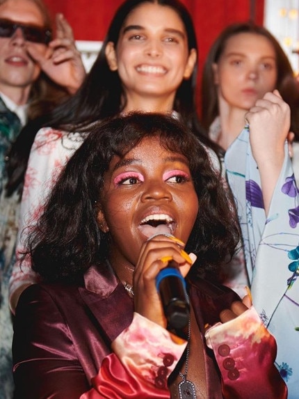 Tkay Maidza performs at the Stella McCartney Spring 2020 launch in Milan. Picture: Gabriel Stokes