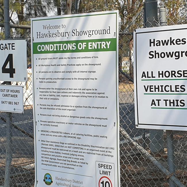 Hawkesbury Showground will keep its gates open over Christmas for people seeking shelter from fires with their animals. Picture: Isabell Petrinic