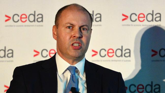 Treasurer Josh Frydenberg in Melbourne on Monday. Picture: Nicki Connolly